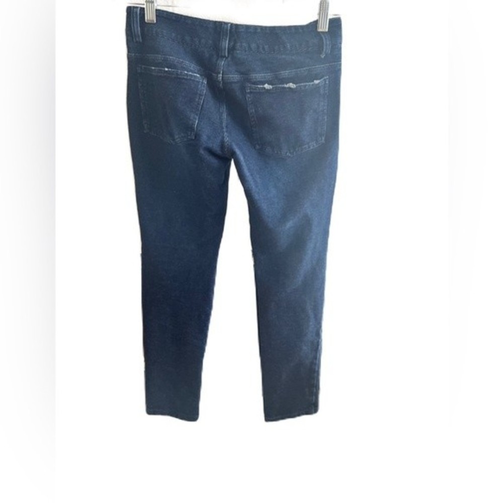 Alice + Olivia jeans size 4 distressed skinny base Jeans dark blue Made in NYC